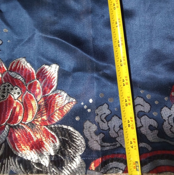 Dragon Print Duster Kimono Robe Tie Waist Longline Jacket Boho Oriental Style XL - Picture 8 of 10